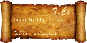 Totis Csilla névjegykártya
